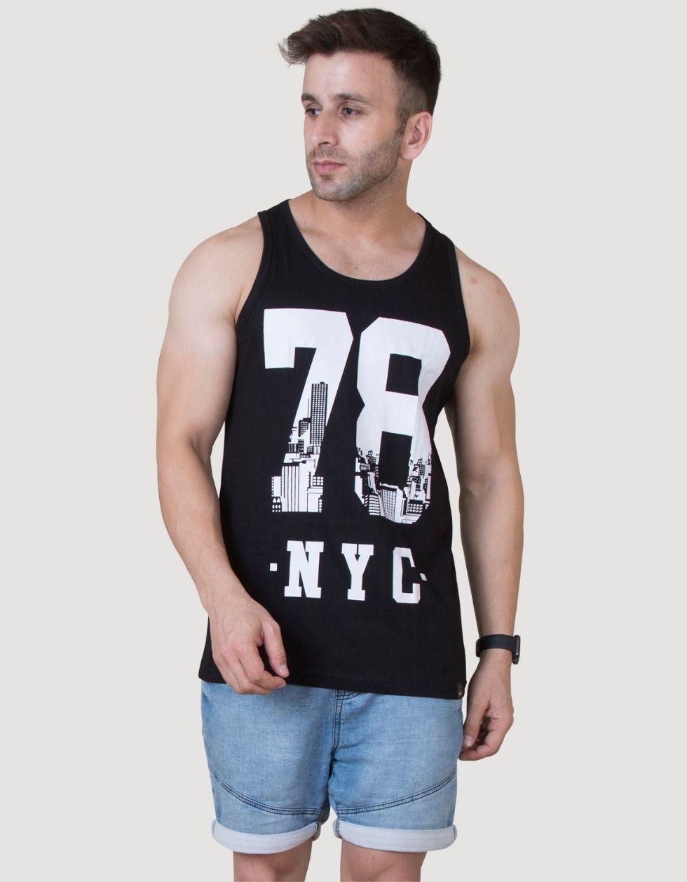 NYC Cotton Printed Gym Printed Gym Men's Vest Veirdo
