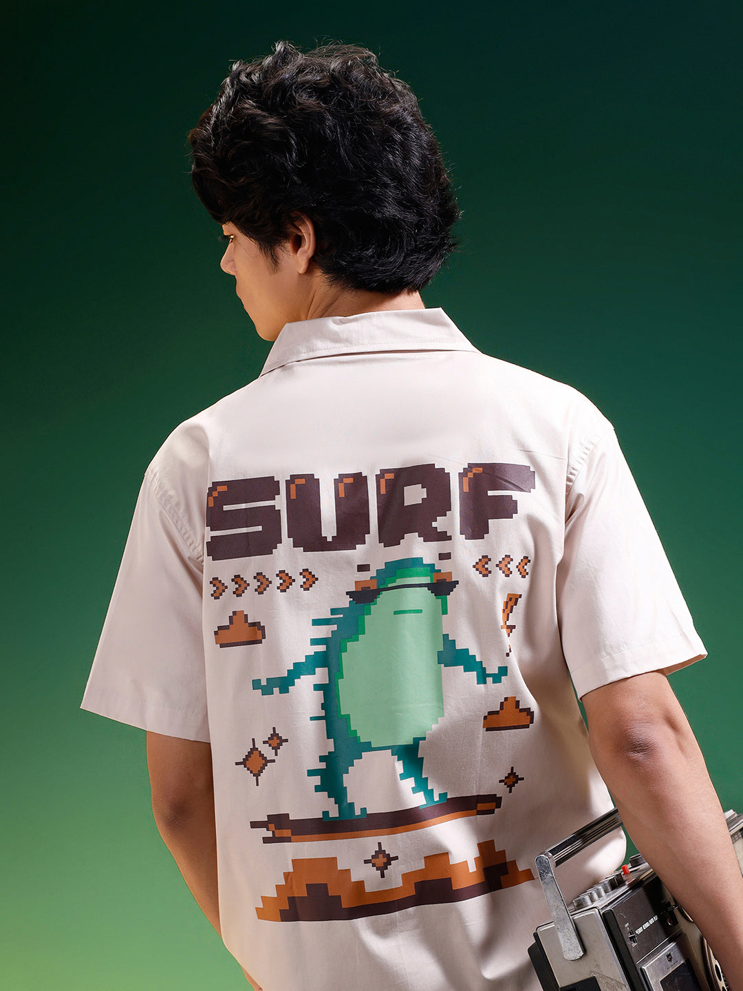 Surf Swanwhite Oversized Printed Exclusive Shirt