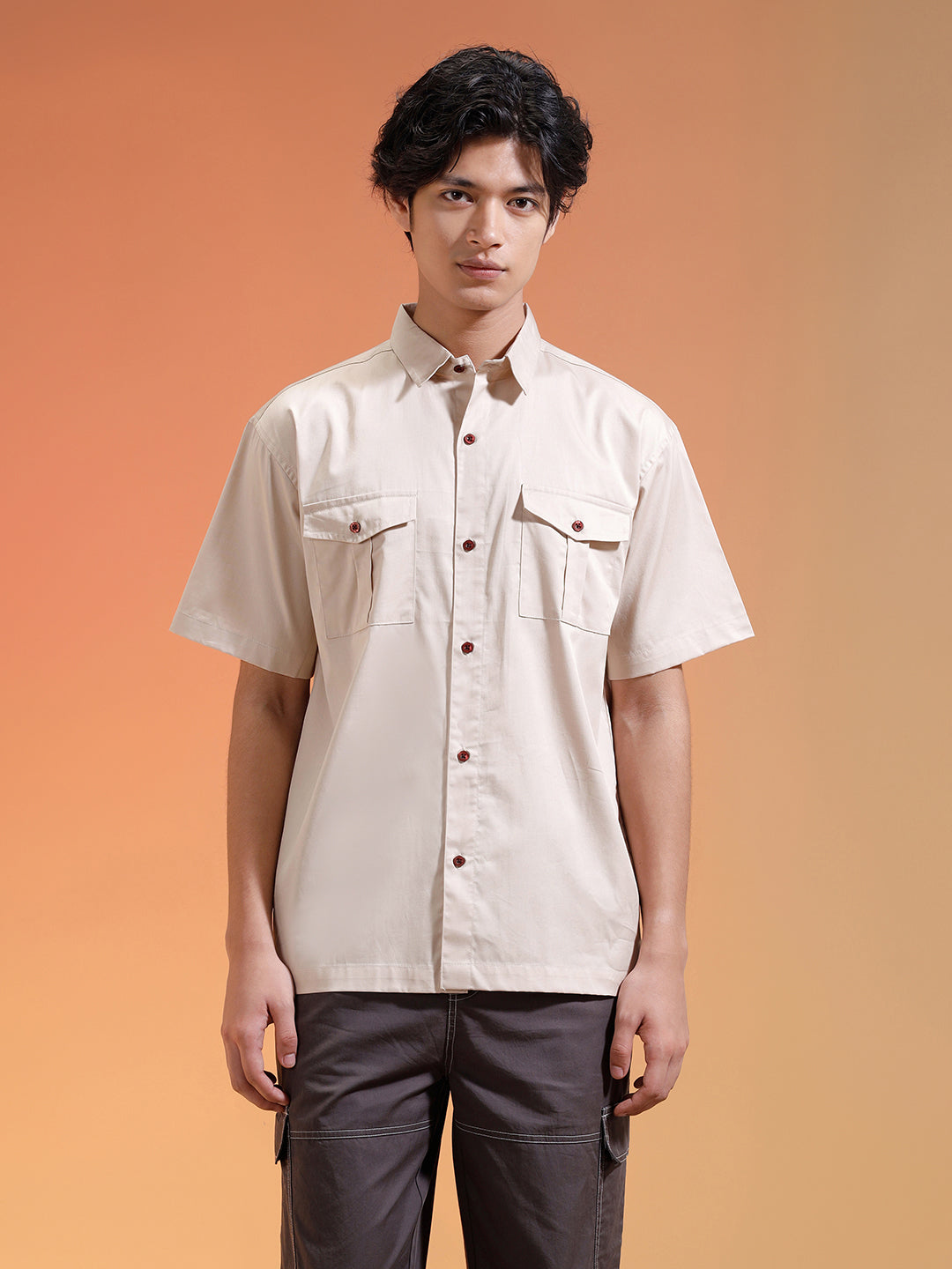 Swanwhite Oversized Half Sleeve Dual Pocket Utility Exclusive Shirt