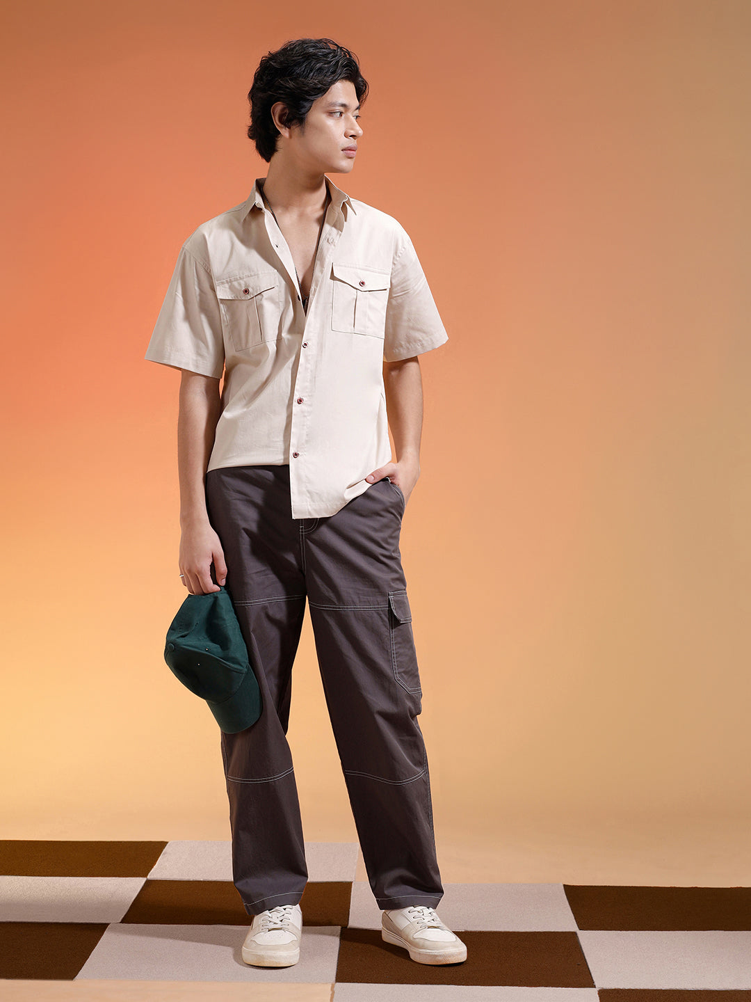 Swanwhite Oversized Half Sleeve Dual Pocket Utility Exclusive Shirt