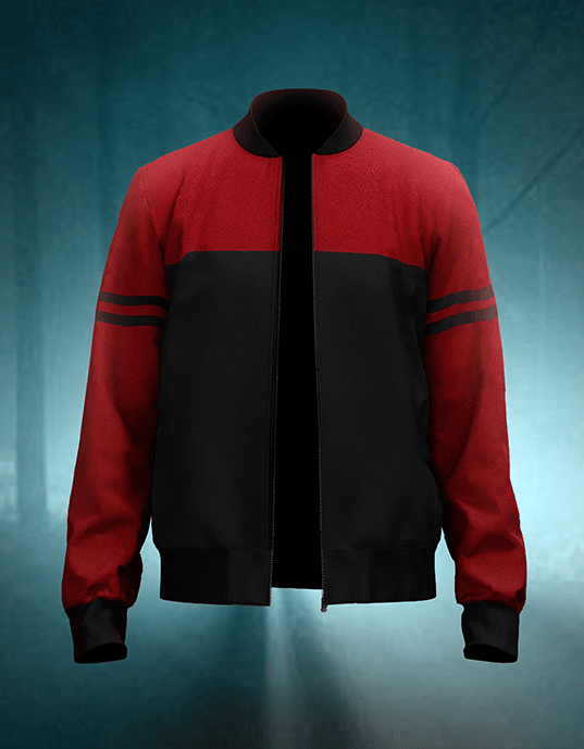 Red Black Striped sleeves Cardigan Veirdo
