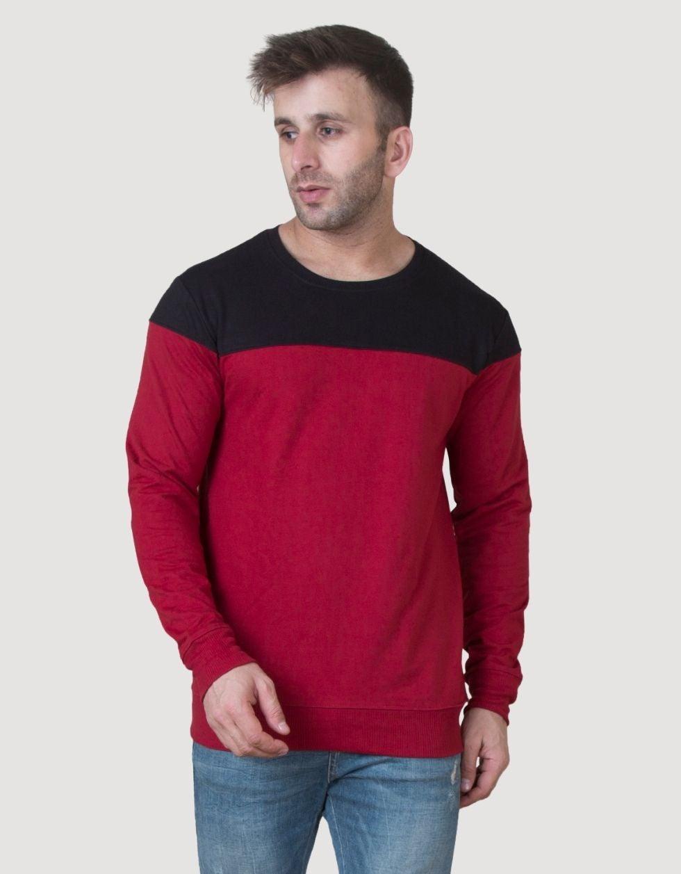 Relaxed Fit: Dropped Shoulder Maroon Sweatshirt Veirdo