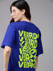Royal Blue Printed Oversized T-Shirt Veirdo