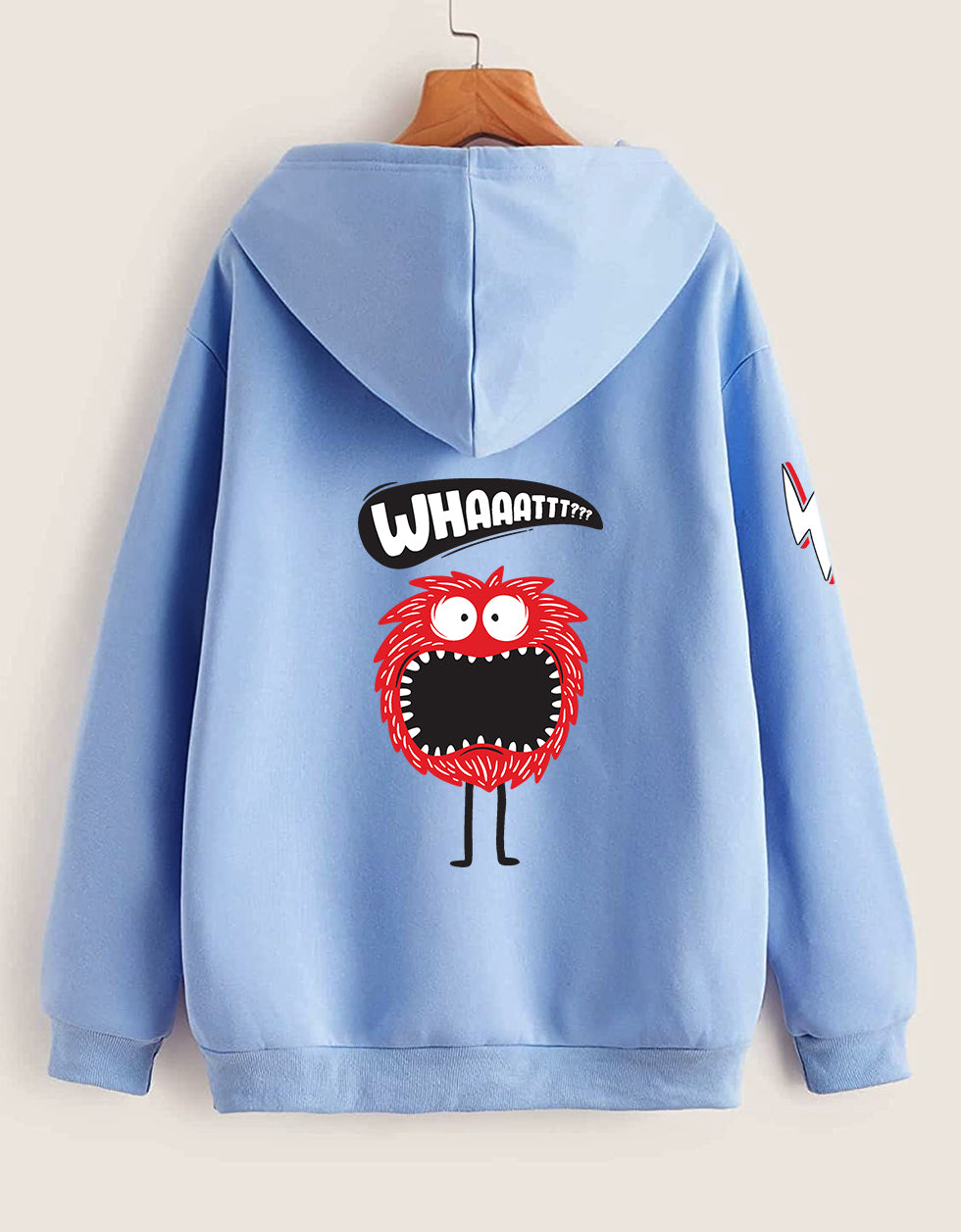 Skull Elegance: Light Blue Men's Printed Hoodie Veirdo