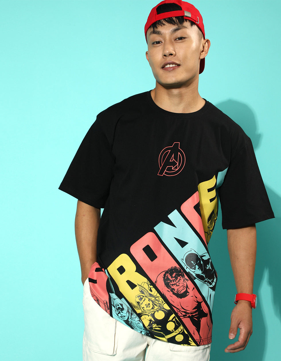 Strongest Avenger - Original Marvel Black Oversized Tee Veirdo