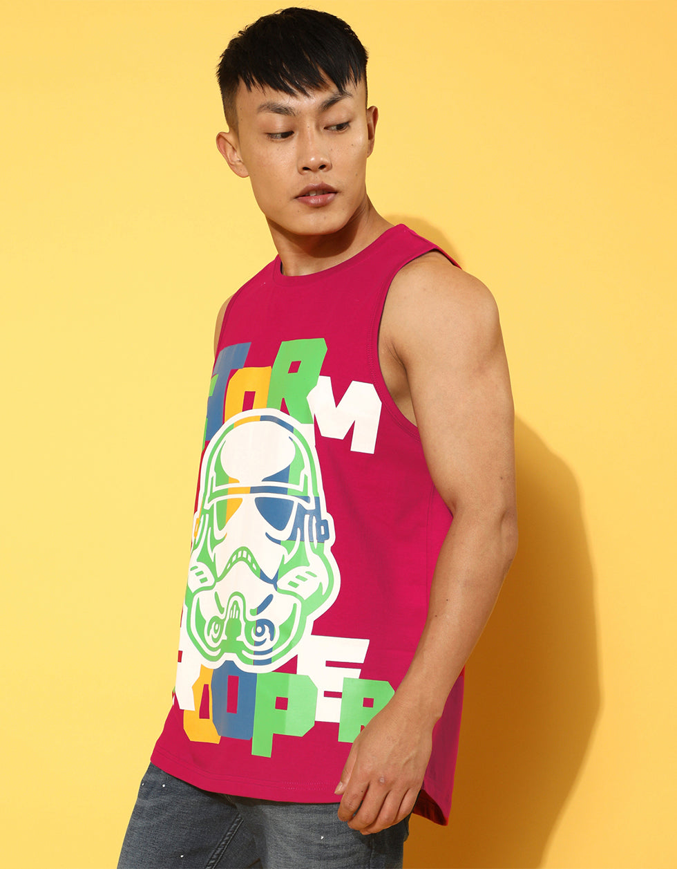 Stroom Tropper Graphic Printed Viva Magenta Vest - Original Starwars Tee Veirdo