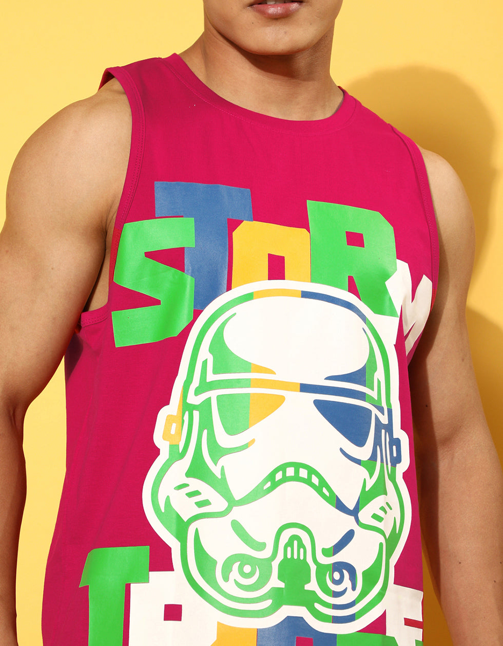 Stroom Tropper Graphic Printed Viva Magenta Vest - Original Starwars Tee Veirdo