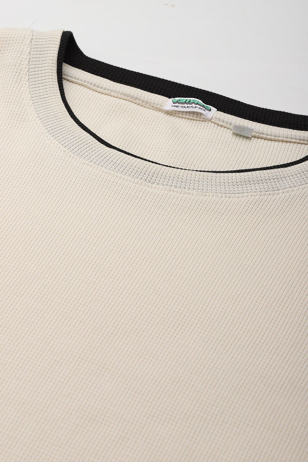 Mushroom & Black Textured Plain Oversized Exclusive T-shirt