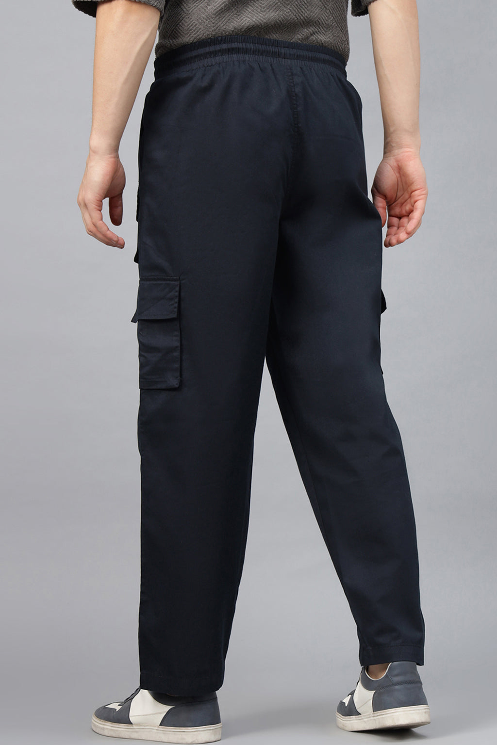 Navy Pure Cotton Baggy Fit 6 Pocket Cargo