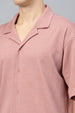 Peach Textured Plain Oversized Exclusive Shirt
