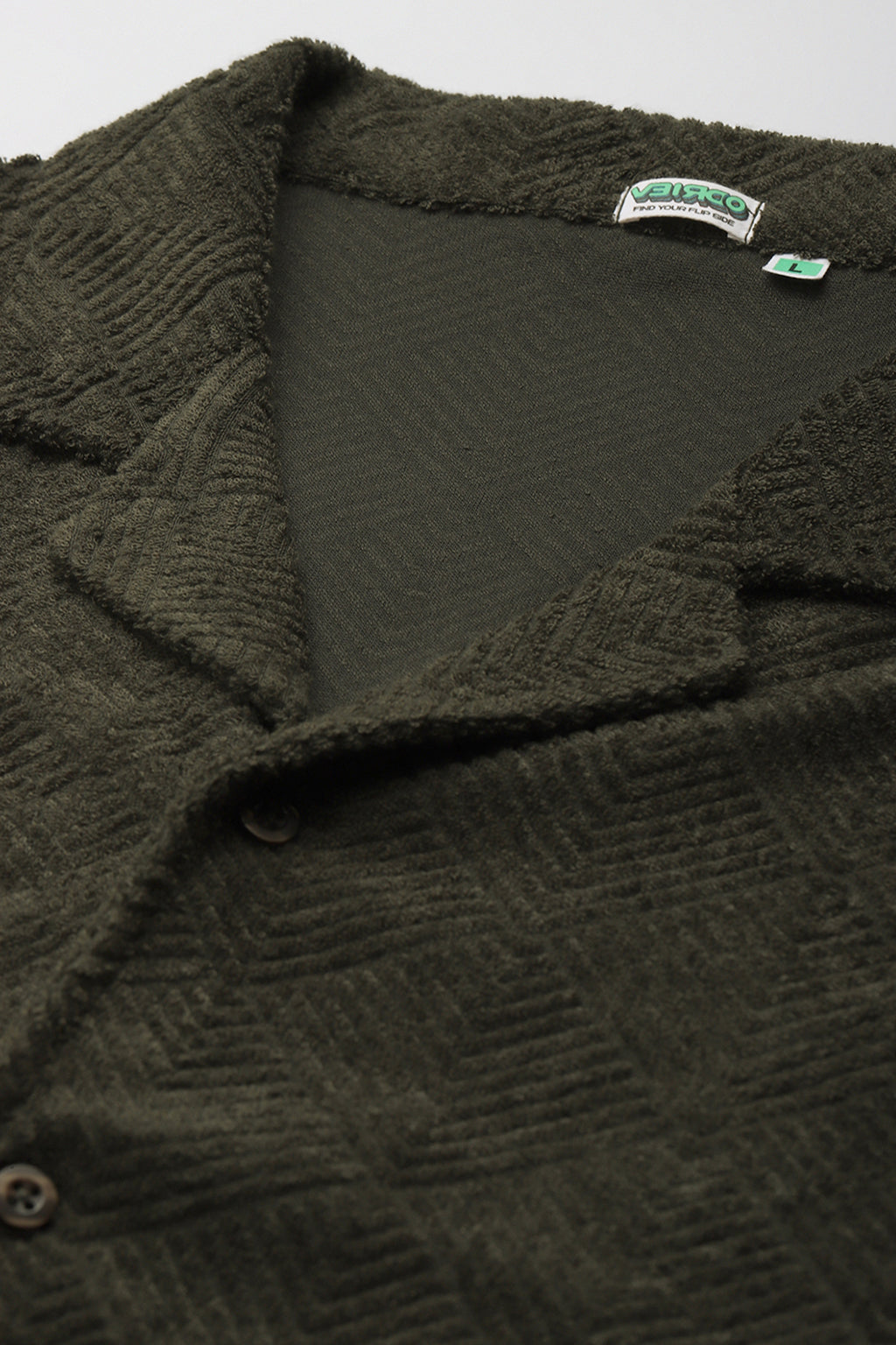 Olive Jacquard Plain Oversized Exclusive Shirt