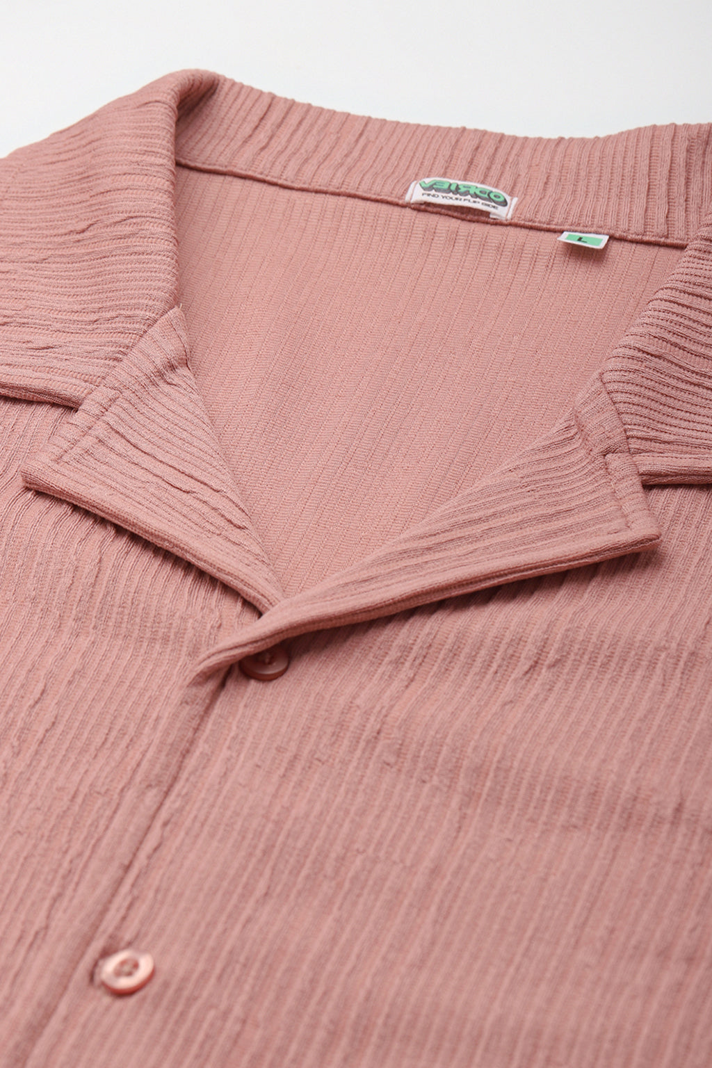 Peach Textured Plain Oversized Exclusive Shirt
