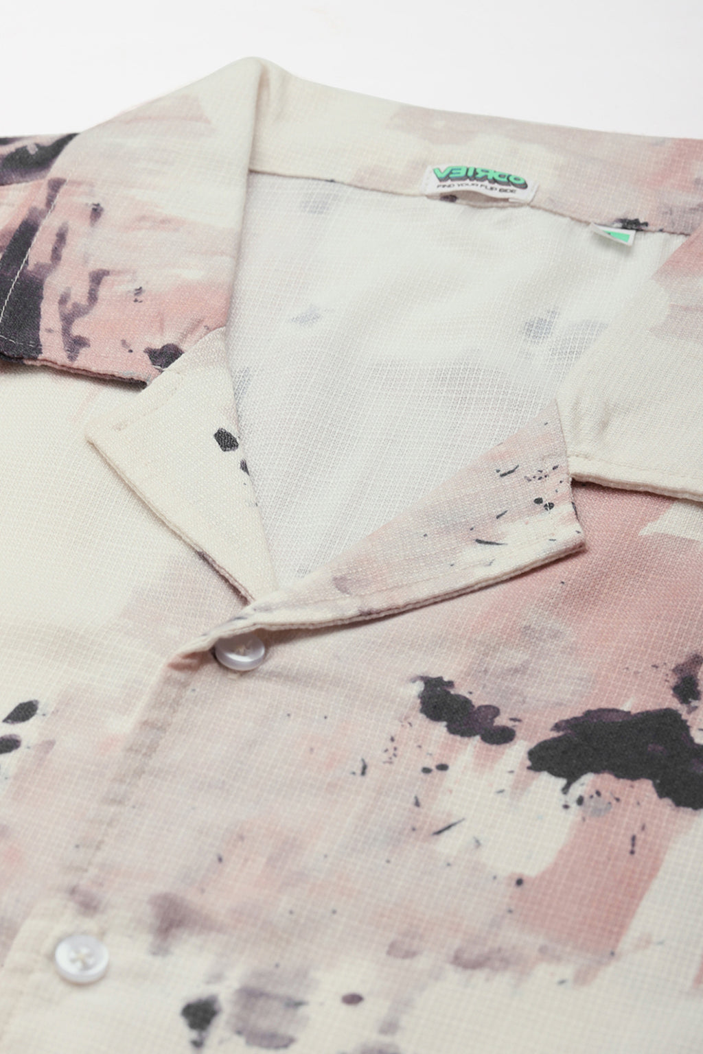 Mauve Camp Collar Printed Oversized Exclusive Shirt