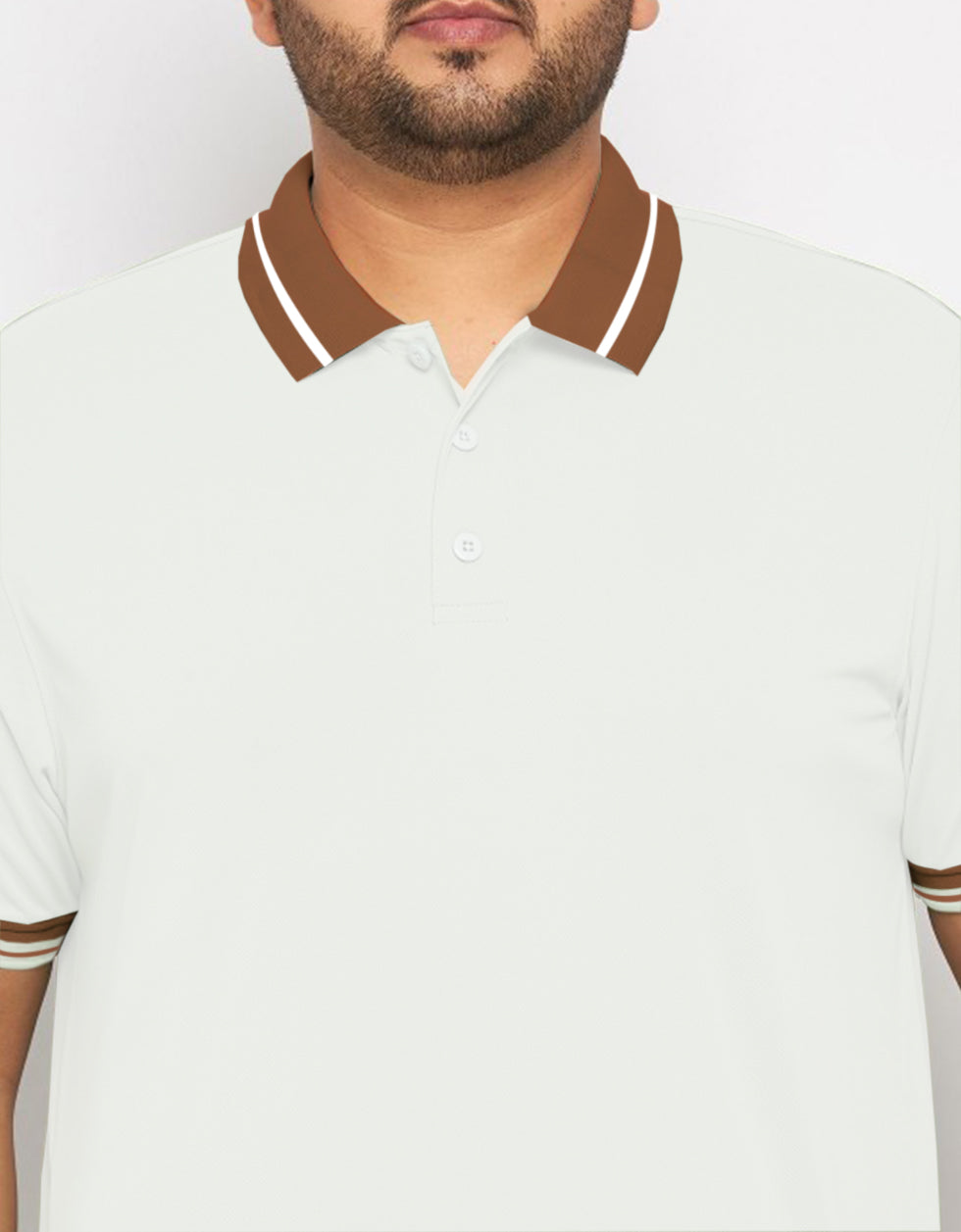White Plus Size Polo T-shirt