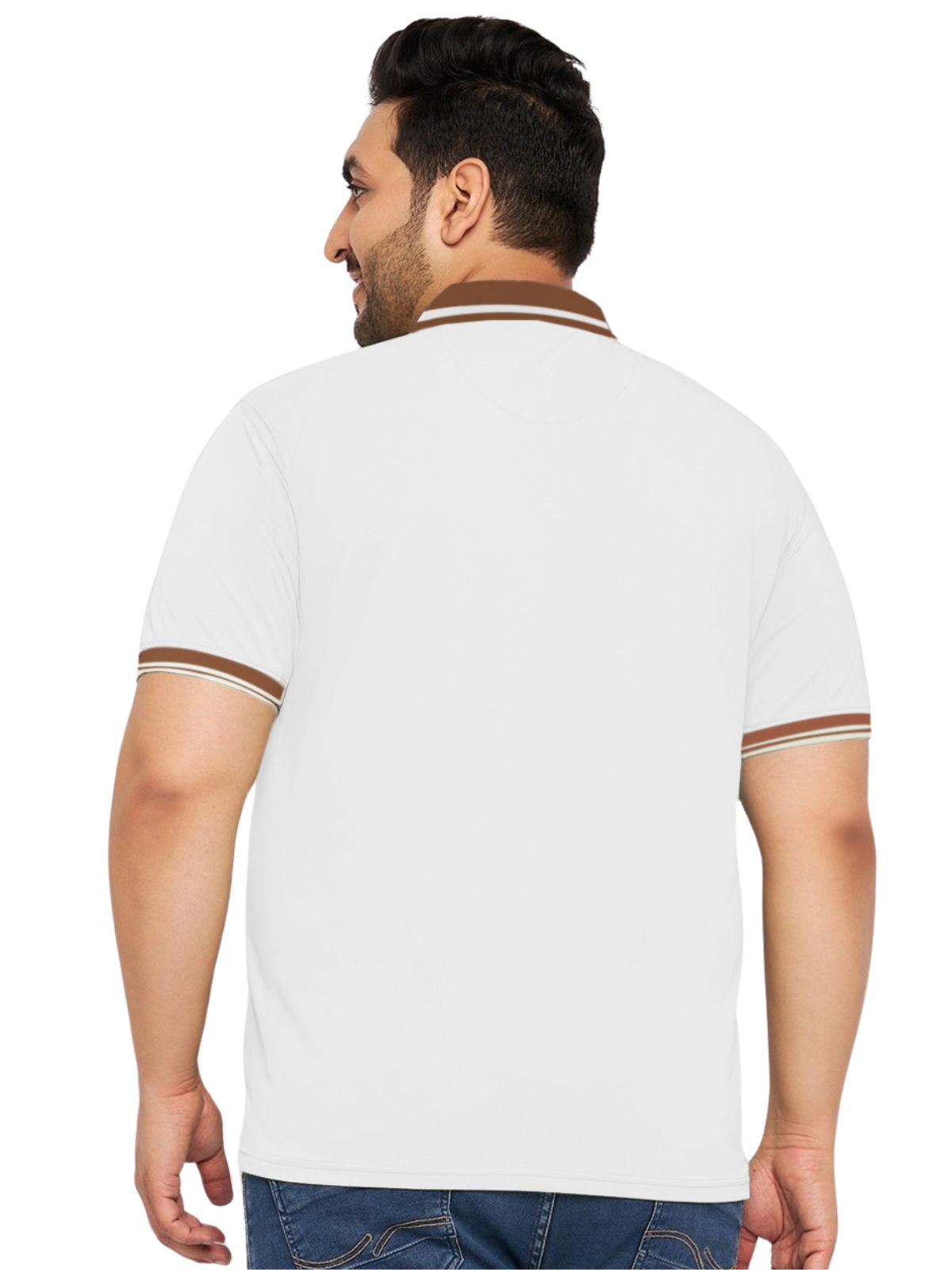 White Plus Size Polo T-shirt