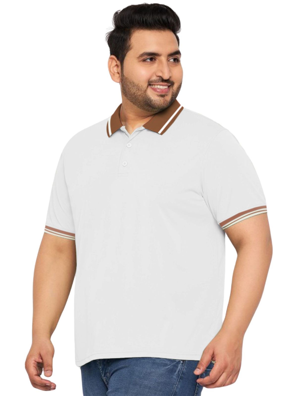 White Plus Size Polo T-shirt