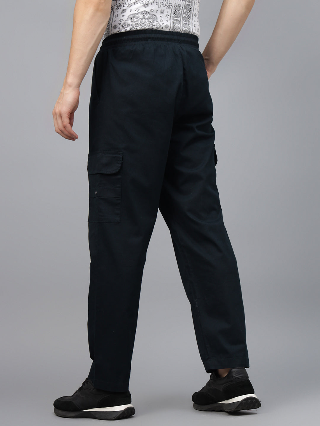 Navy Pure Cotton Baggy Fit 4 Pocket Cargo