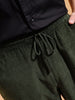 Olive Lining Pattern Plain Corduroy Pants