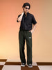 Olive Lining Pattern Plain Corduroy Pants