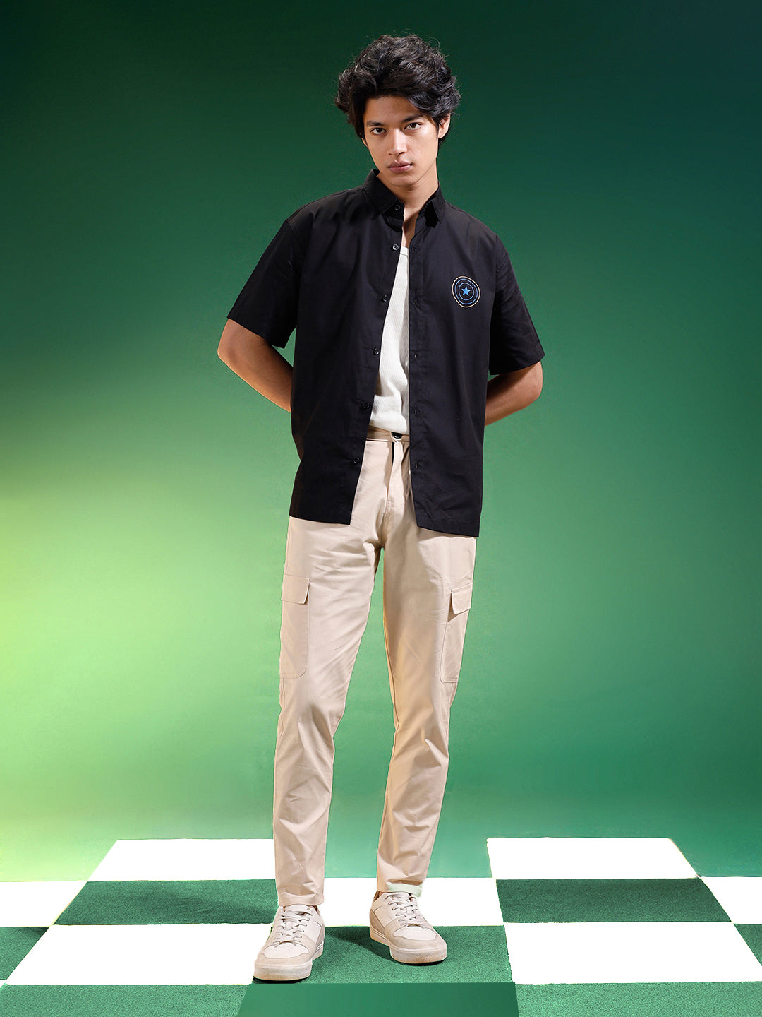 Beige Pure Woven Narrow Fit 5 Pocket Cargo