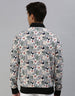White Floral Printed Shacket for Men Veirdo