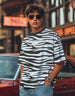 Zebra Print Men's Oversized All Over Animal Print T-shirt