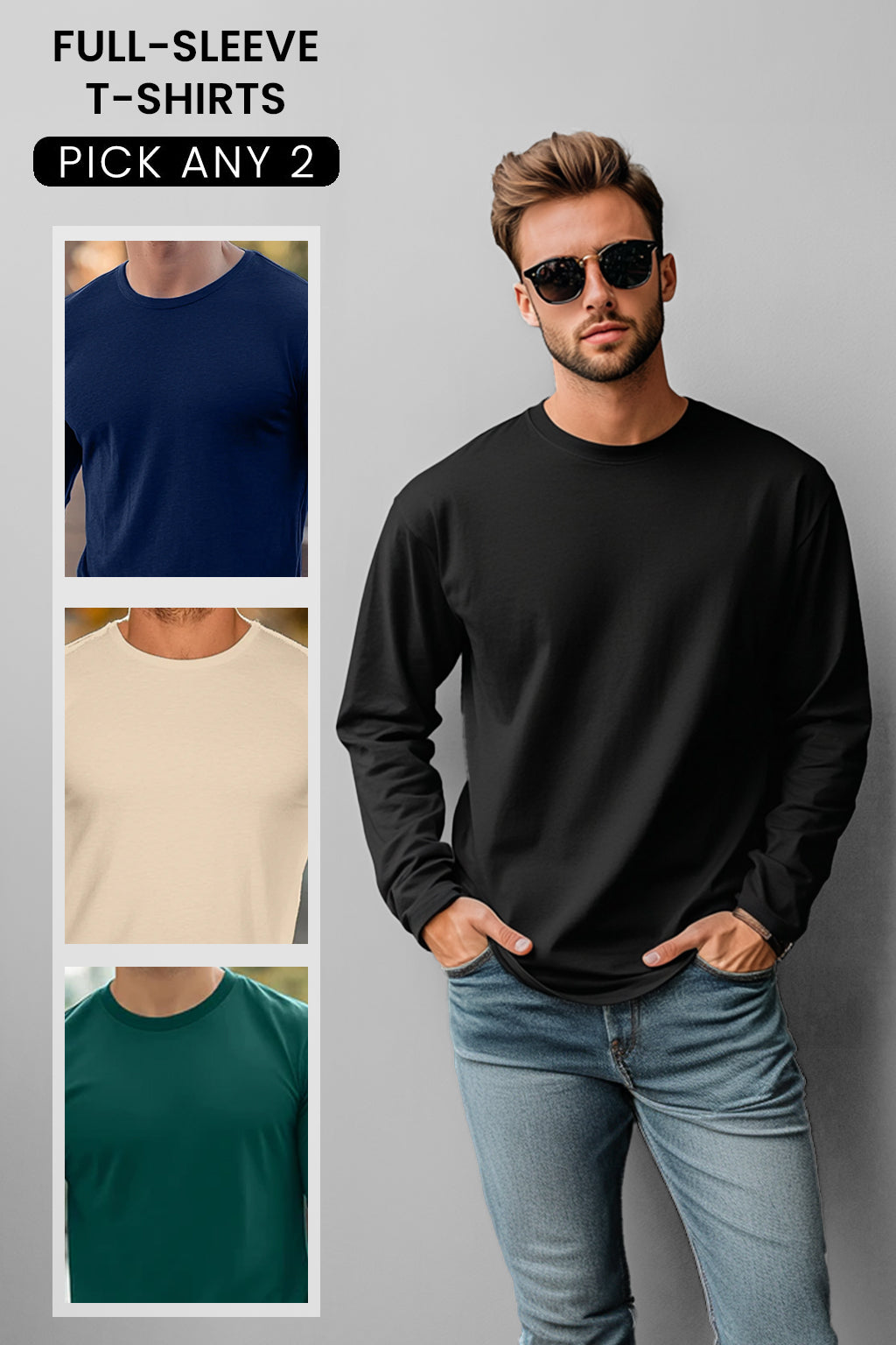 Pick any 2 | Full Sleeve T-shirt Combo