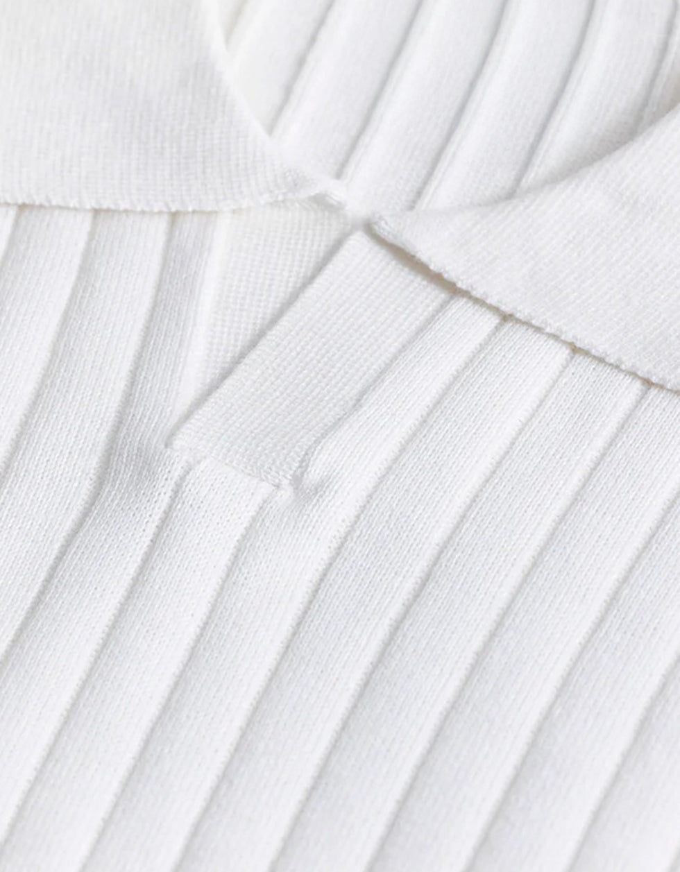 White Ribbed Flatknit Textured Regular Fit Exclusive Polo T-Shirt