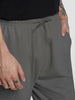 Charcoal Grey Solid Baggy Fit Cargo Joggers