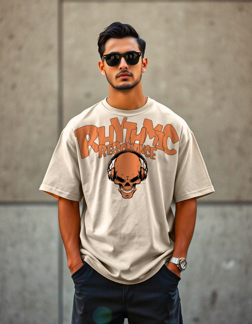 RHYTHMIC Swanwhite Oversized Typography Printed T-shirt