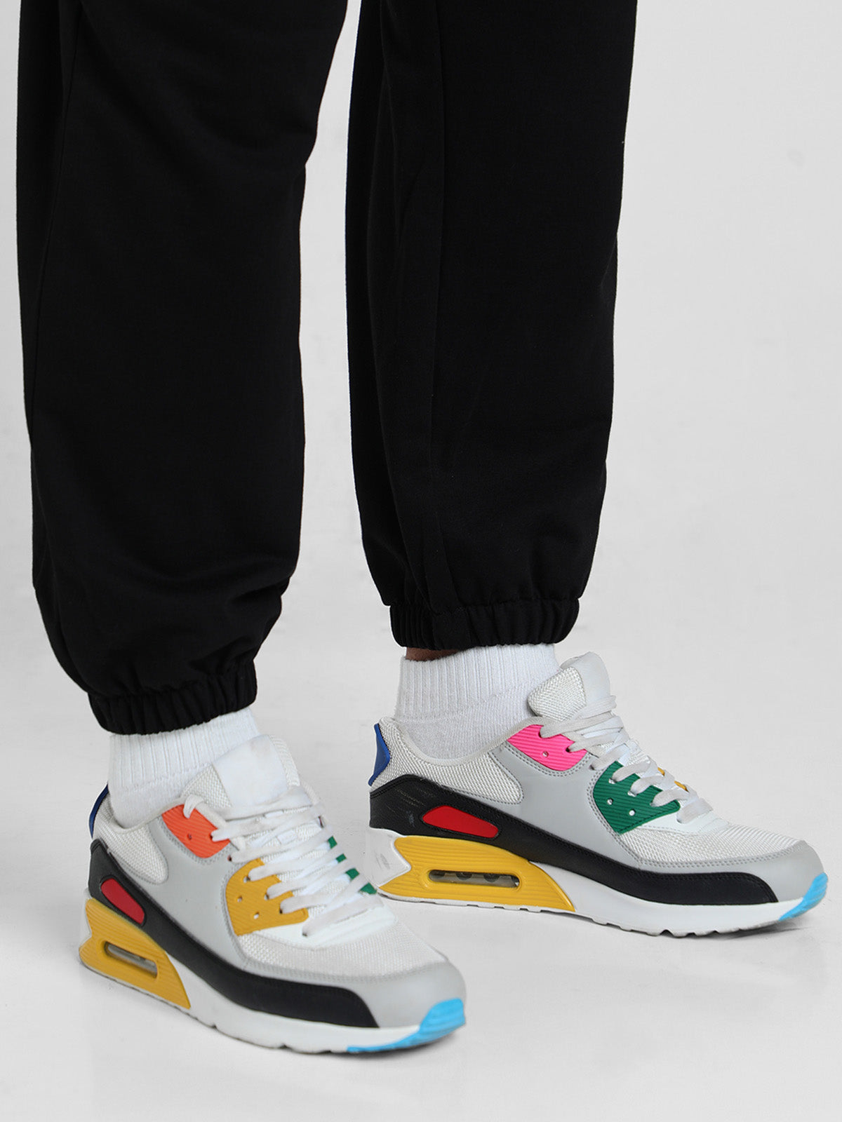 Black Solid Baggy Fit Joggers