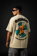 BEERDO Beige Oversized Puff Printed Exclusive T-shirt