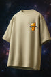 BEERDO Beige Oversized Puff Printed Exclusive T-shirt