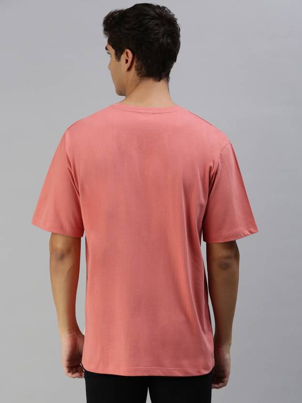 Believe in You Peach Oversized Pocket Graphic Printed T-shirt