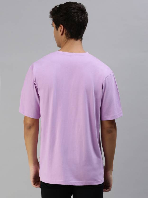 Stay Weird Lilac Oversized Pocket Graphic Printed T-shirt