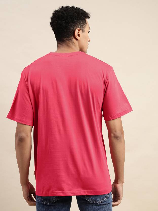 Want The Truth?Magenta Oversized Chest Graphic Printed T-shirt