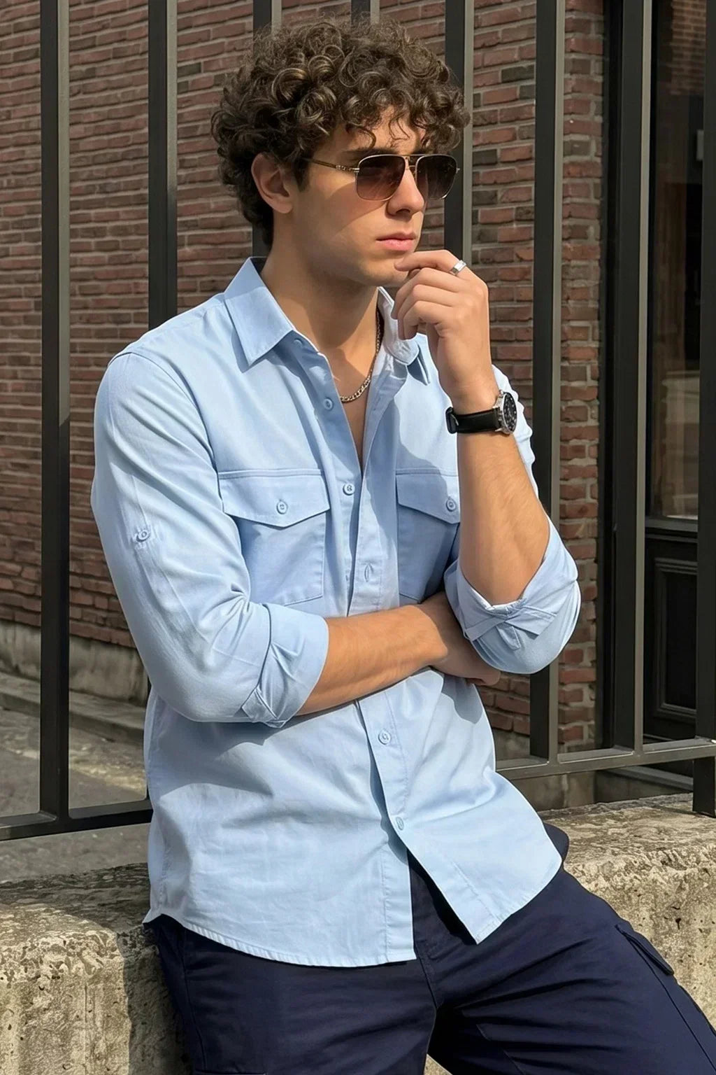 Blue Shirt Matching Pants