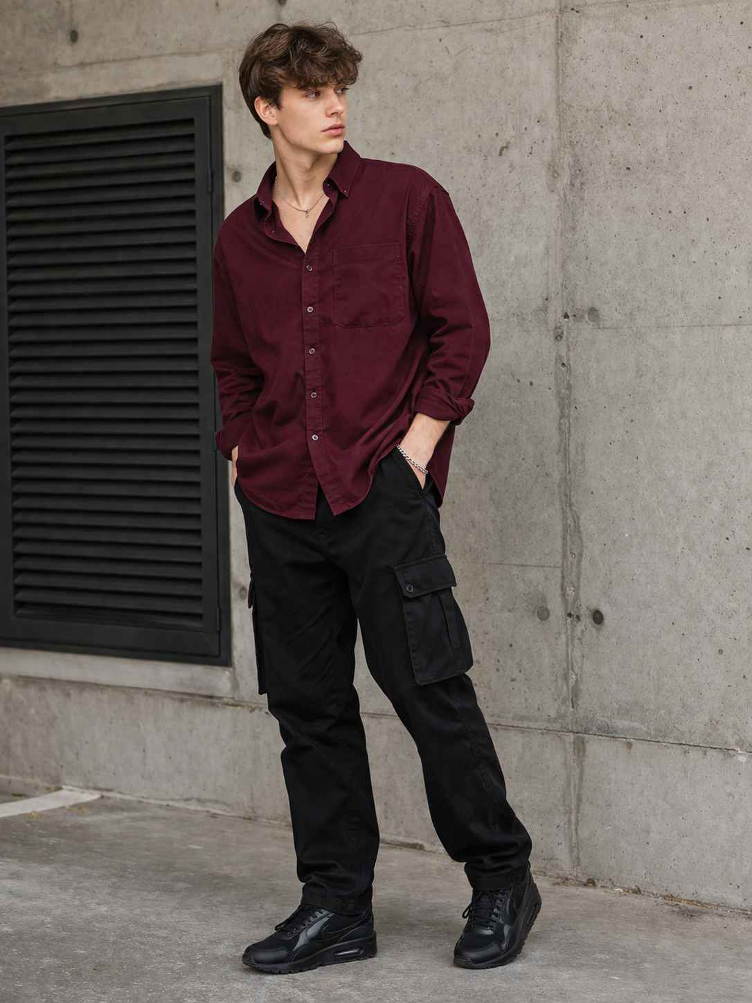 Maroon Colour Shirt Matching Pant