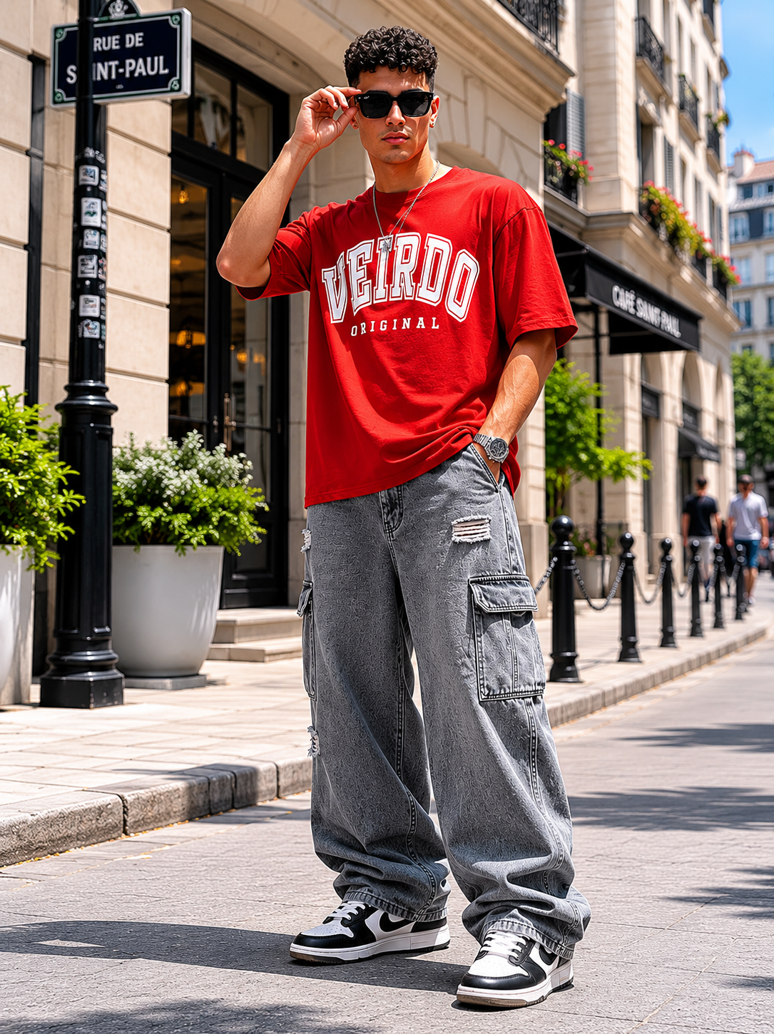 Casual Outfit Ideas with Red T Shirt Matching Pant Combinations