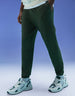 Olive Green Solid Baggy Fit Cargo Joggers