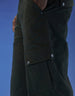 Olive Cut-n-sew Panel Woven Exclusive Cargo Pants with Rivets & Turn-up Hem