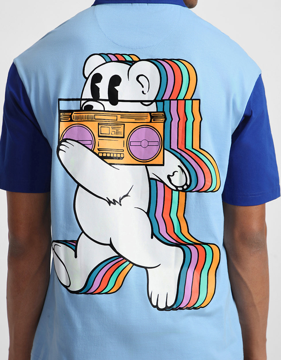 Bear Blue Oversized Exclusive Polo T-shirt