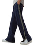 Navy and Grey Side Stripe Button Exclusive Knitted Trousers