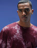 Smoke Maroon Oversized Tie-Die Printed T-shirt