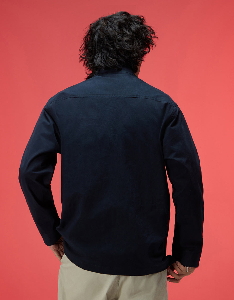 Navy Veirdo Exclusive Premium Button Detail Shacket