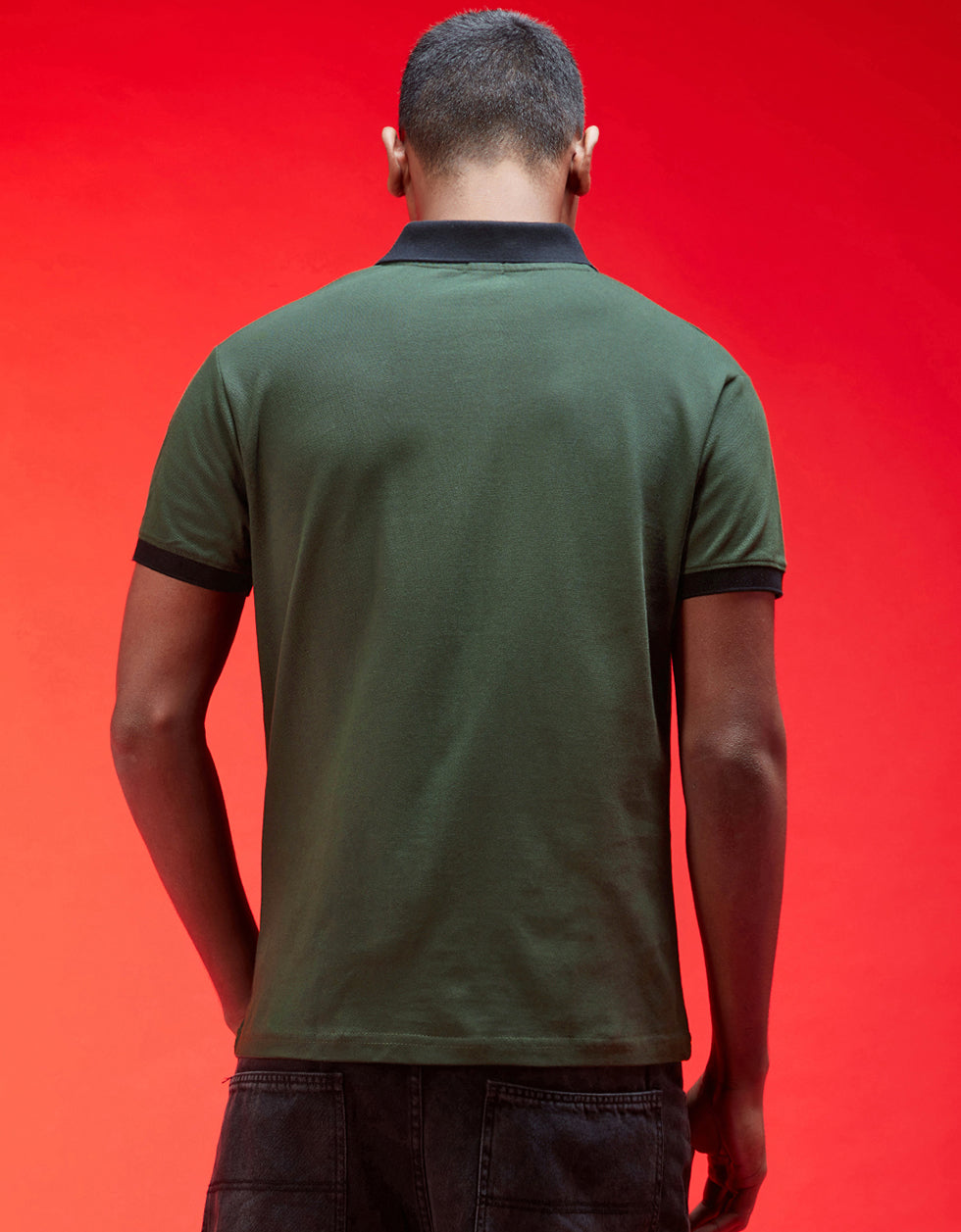 Olive Cotton Polo T-shirt