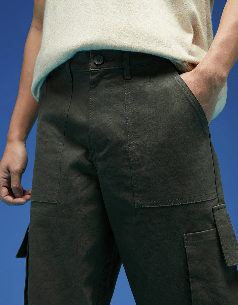 Olive Bellow Pocket Woven Exclusive Cargo Pant