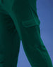 Aventurine Solid Baggy Fit Cargo Joggers