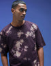 Smoke Navy Oversized Tie-Die Printed T-shirt