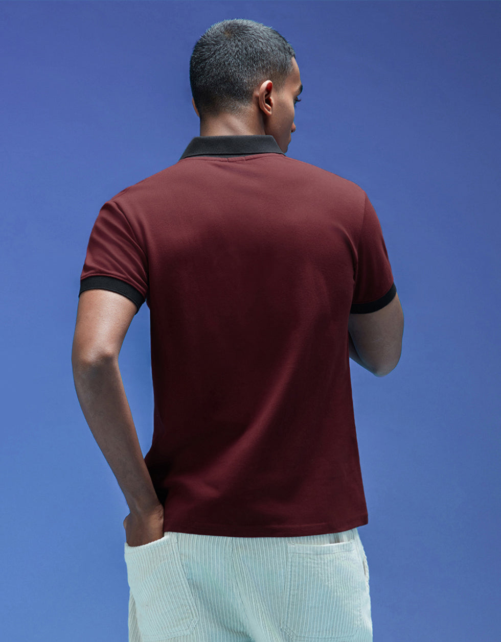 Maroon Cotton Polo T-shirt